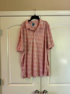 Men's Pink Floral Short-Sleeve Polo